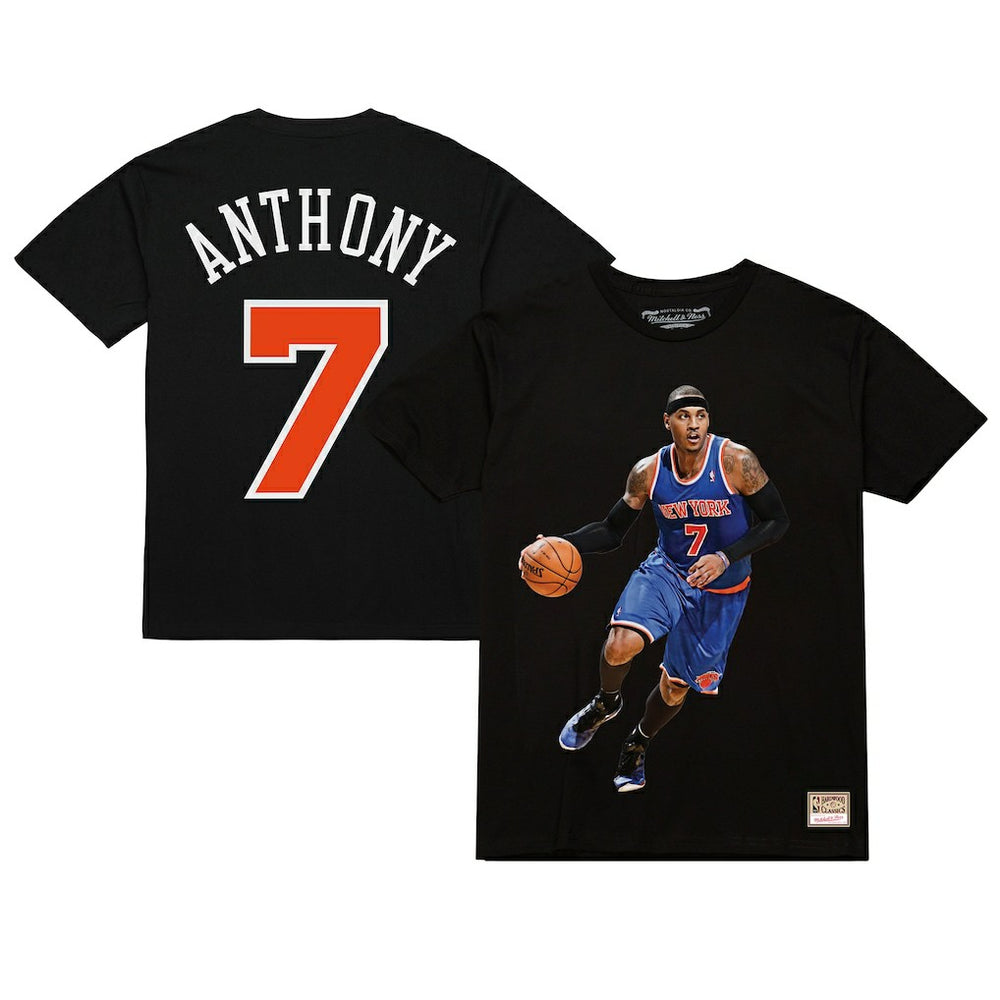 Carmelo Anthony New York Knicks Male Adult Black NBA ULTIMATE PLAYER NUMBER TEE