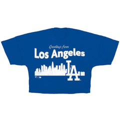 Los Angeles Dodgers Fanatics Women's Skyline Crop T-Shirt for sale