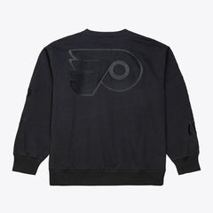 Philadelphia Flyers Mitchell & Ness Phantom Fleece Crew Neck Sweatshirt - Black | NHL Clearance