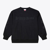 St. Louis Blues Mitchell & Ness Phantom Fleece Crew Neck Sweatshirt - Black | NHL Lifestyle