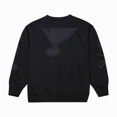 St. Louis Blues Mitchell & Ness Phantom Fleece Crew Neck Sweatshirt - Black | NHL Lifestyle