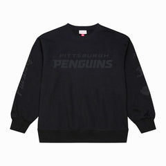 Pittsburgh Penguins Mitchell & Ness Phantom Fleece Crew Neck Sweatshirt - Black | NHL Clearance