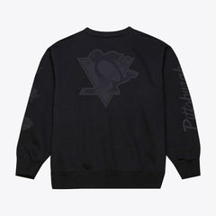 Pittsburgh Penguins Mitchell & Ness Phantom Fleece Crew Neck Sweatshirt - Black | NHL Clearance