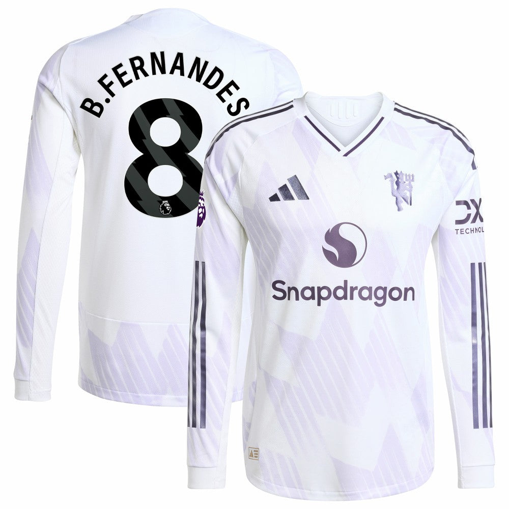 Adidas - Bruno Fernandes Manchester United 2025/26 Away Long Sleeve Player Jersey - White