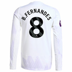 Adidas - Bruno Fernandes Manchester United 2025/26 Away Long Sleeve Player Jersey - White