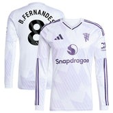 Adidas - Bruno Fernandes Manchester United 2025/26 Away Replica Long Sleeve Player Jersey - White