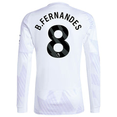 Adidas - Bruno Fernandes Manchester United 2025/26 Away Replica Long Sleeve Player Jersey - White
