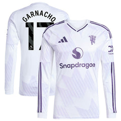 Adidas - Alejandro Garnacho Manchester United 2025/26 Away Replica Long Sleeve Player Jersey - White