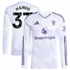 Adidas - Kobbie Mainoo Manchester United 2025/26 Away Replica Long Sleeve Player Jersey - White