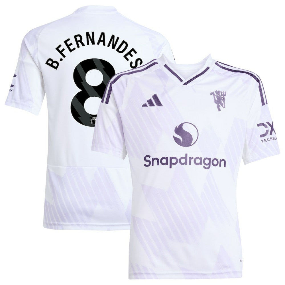 Adidas - Bruno Fernandes Manchester United Youth 2025/26 Away Replica Player Jersey - White