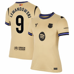 Nike - Robert Lewandowski Barcelona Women's 2025/26 Away Stadium Replica Jersey - Gold