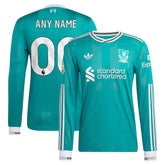 Adidas - Liverpool 2025/26 Third Long Sleeve Custom Jersey - Green