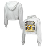 San Diego Padres Majestic Threads Women's Cropped Have A Field Day Tri-Blend Hoodie Near Me