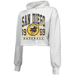 San Diego Padres Majestic Threads Women's Cropped Have A Field Day Tri-Blend Hoodie Near Me