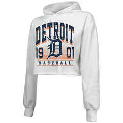 Detroit Tigers Majestic Threads Women's Cropped Have A Field Day Tri-Blend Hoodie Outlet