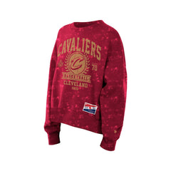 New Era Cleveland Cavaliers Women's Throwback Collection Mineral Wash Crewneck Sweatshirt Wine