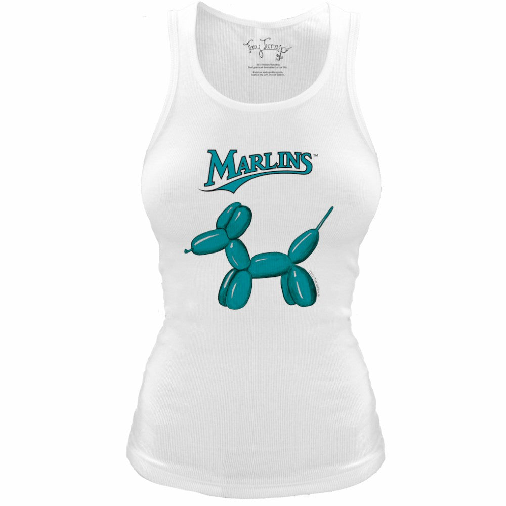 Miami Marlins Tiny Turnip Women's Fitted Balloon Dog Tri-Blend Tank Top Outlet