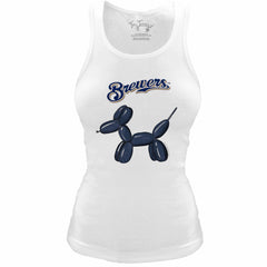 Milwaukee Brewers Tiny Turnip Women's Fitted Balloon Dog Tri-Blend Tank Top Outlet