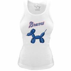 Atlanta Braves Tiny Turnip Women's Fitted Balloon Dog Tri-Blend Tank Top Sale