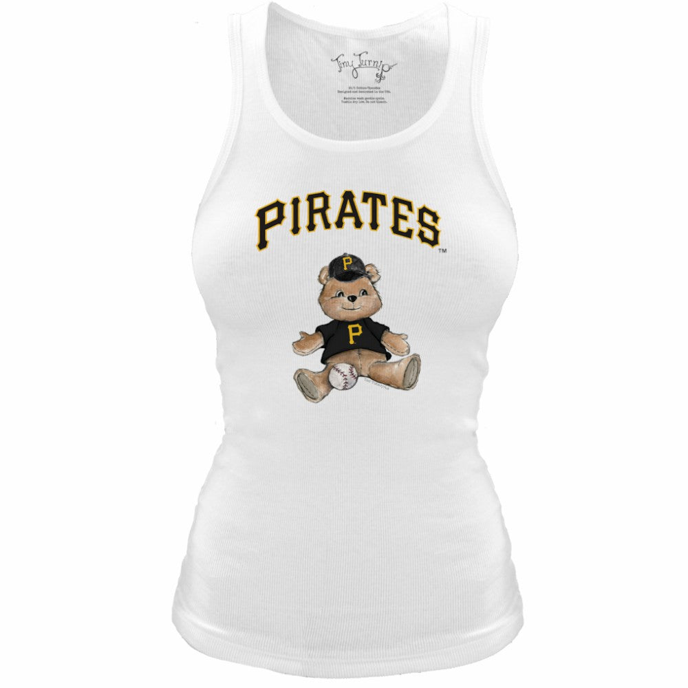 Pittsburgh Pirates Tiny Turnip Women's Fitted Teddy Bear Tri-Blend Tank Top Discount