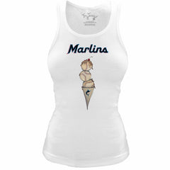 Miami Marlins Tiny Turnip Women's Fitted Triple Scoop Tri-Blend Tank Top Outlet
