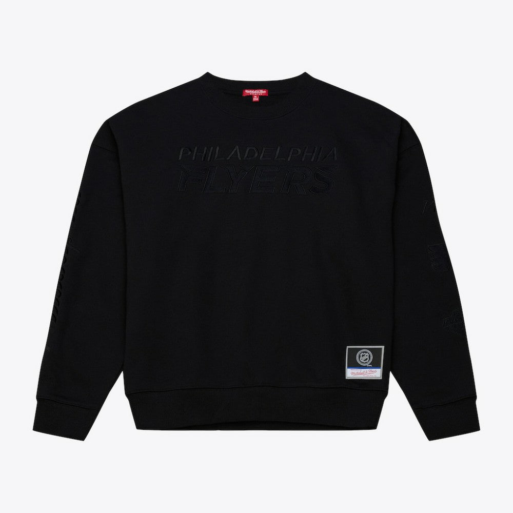 Philadelphia Flyers Mitchell & Ness Unisex Phantom Fleece Crew Neck Sweatshirt - Black | NHL Clearance