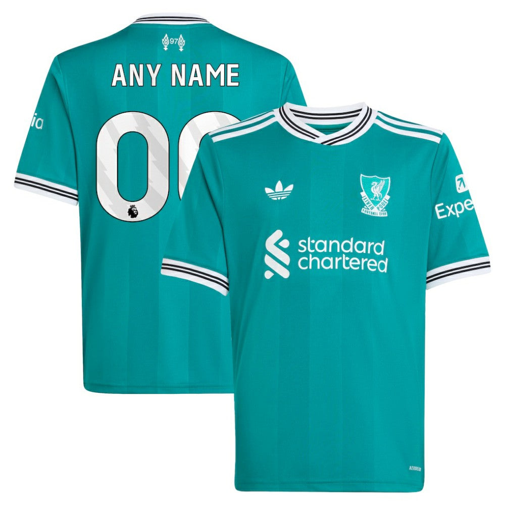 Adidas - Liverpool Youth 2025/26 Third Replica Custom Jersey - Green