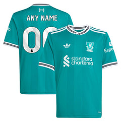 Adidas - Liverpool Youth 2025/26 Third Replica Custom Jersey - Green