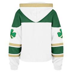 Boston Bruins '47 Women's McLucky Cropped Lacer Hoodie - White | 47 brand on sale