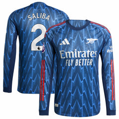 Adidas - William Saliba Arsenal 2025/26 Away Long Sleeve Player Jersey - Blue