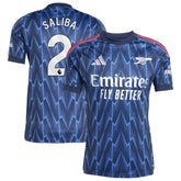 Adidas - William Saliba Arsenal 2025/26 Away Replica Player Jersey - Blue