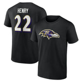 Derrick Henry Baltimore Ravens Icon Name & Number T-Shirt - Black - NFL
