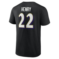 Derrick Henry Baltimore Ravens Icon Name & Number T-Shirt - Black - NFL