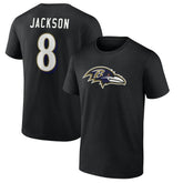 Lamar Jackson Baltimore Ravens Icon Name & Number T-Shirt - Black - NFL