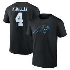 Tetairoa McMillan Carolina Panthers Icon Name & Number T-Shirt - Black - NFL
