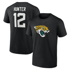 Travis Hunter Jacksonville Jaguars Icon Name & Number T-Shirt - Black - NFL