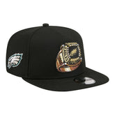 Philadelphia Eagles New Era Super Bowl Ring 9FIFTY A-Frame Adjustable Hat - Black - NFL