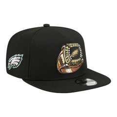 Philadelphia Eagles New Era Super Bowl Ring 9FIFTY A-Frame Adjustable Hat - Black - NFL