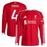 Adidas - Virgil van Dijk Liverpool 2025/26 Home Replica Long Sleeve Jersey - Red
