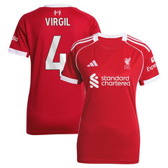 Adidas - Virgil van Dijk Liverpool Women's 2025/26 Home Replica Jersey - Red