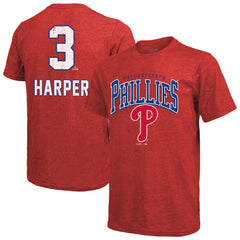Bryce Harper Philadelphia Phillies Majestic Threads Triblend Name & Number T-Shirt Sale