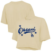 Shohei Ohtani Los Angeles Dodgers Majestic Threads Women's Boxy Crop Top Near Me