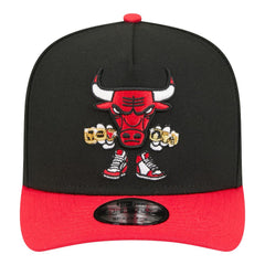 New Era Chicago Bulls Injection Cartoon Logo A-Frame 9FIFTY Adjustable Hat Black