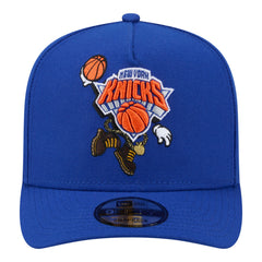 New Era New York Knicks Injection Cartoon Logo A-Frame 9FIFTY Adjustable Hat Blue