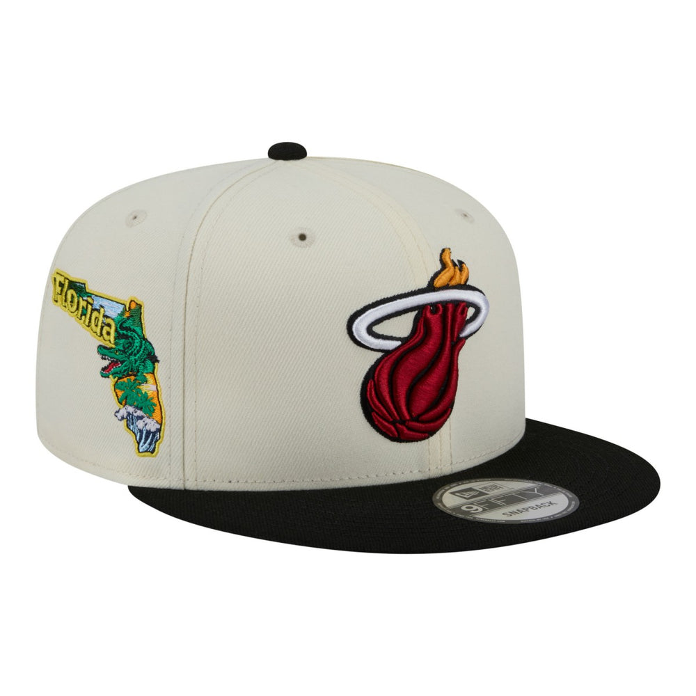 New Era Miami Heat Injection Localized 9FIFTY Snapback Hat White