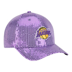 New Era Los Angeles Lakers Women's Sequin M-Crown 9FORTY Adjustable Hat Purple