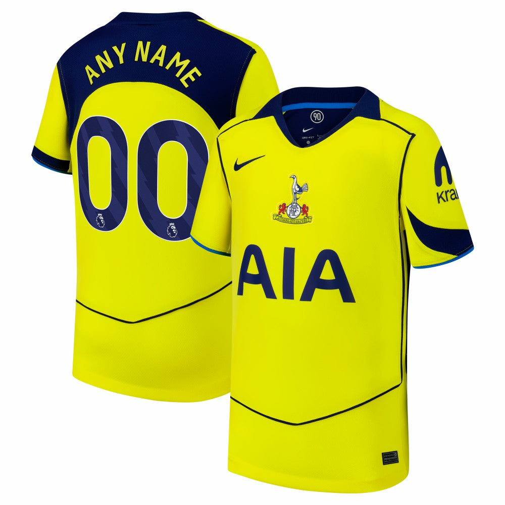 Nike - Tottenham Hotspur Youth 2025/26 Third Replica Custom Jersey - Yellow