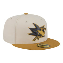 San Jose Sharks New Era Colorpack Two-Tone 59FIFTY Fitted Hat - Cream/Tan | New Era Clearance