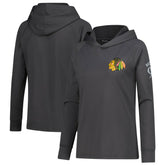 Connor Bedard Chicago Blackhawks Levelwear Women's Impression Name & Number Raglan Hoodie - Charcoal | NHL online