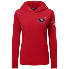 Alexander Ovechkin Washington Capitals Levelwear Women's Impression Name & Number Raglan Hoodie - Red | NHL Lifestyle